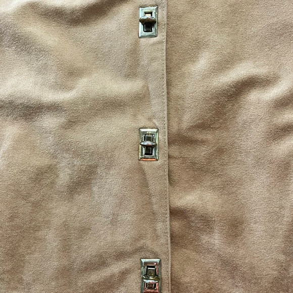 Vintage MJ Seattle Tan Faux Suede Half Sleeve Jacket Women’s Small Made in USA - Picture 7 of 12